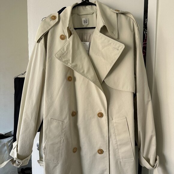 Helsa Studio Ivory Trench Coat Size S (New, never worn) - Picture 3 of 4